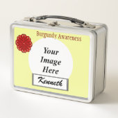 Kenneth Yoncichによるブルゴーニュのフラワーリボン メタルランチボックス (正面)