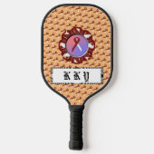 Kenneth Yoncichによるブルゴーニュアイボリー標準リボン ピックルボールラケット (裏面)