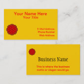 Kenneth Yoncichによるレッドフラワーリボン 名刺 (正面/裏面)