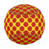 Kenneth Yoncichによるレッドフラワーリボン 野球ボール (裏面)