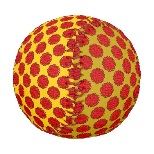 Kenneth Yoncichによるレッドフラワーリボン 野球ボール (アングル)