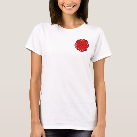 Kenneth Yoncichによるレッドフラワーリボン Tシャツ (正面)