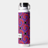 Kenneth Yoncichによるレッド&ブルーカウンタースパイラル ウォーターボトル (背面)