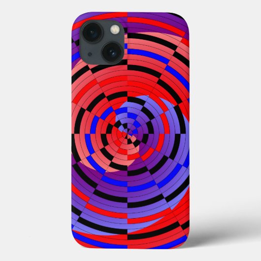 Kenneth Yoncichによるレッド&ブルーカウンタースパイラル Case-Mate iPhoneケース (裏面)