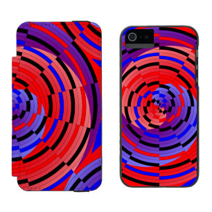 Kenneth Yoncichによるレッド&ブルーカウンタースパイラル iPhone SE/5/5sウォレットケース