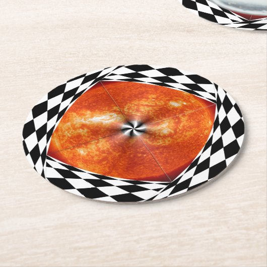 Kenneth Yoncichによる太陽へのポータル ラウンドペーパーコースター (アングル)