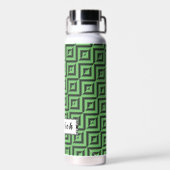 Kenneth Yoncichによる市松模様にグリーン&イエローチューブ ウォーターボトル (背面)
