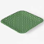 Kenneth Yoncichによる市松模様にグリーン&イエローチューブ ペーパープレート (傾斜あり)