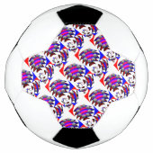 Kenneth Yoncichによる市松模様にフィボナッチ「フィッシュ」 サッカーボール (正面)