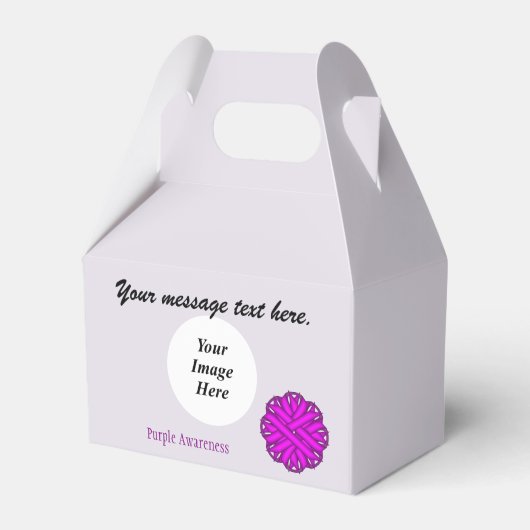 Kenneth Yoncichによる紫色のフラワーリボンテンプレート フェイバーボックス (正面サイド)