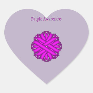 Kenneth Yoncichによる紫色のフラワーリボン ハートシール