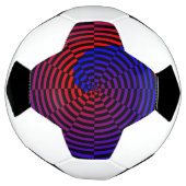 Kenneth Yoncichによる赤と青のスパイラル サッカーボール (回転)