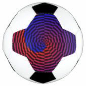 Kenneth Yoncichによる赤と青のスパイラル サッカーボール (正面)