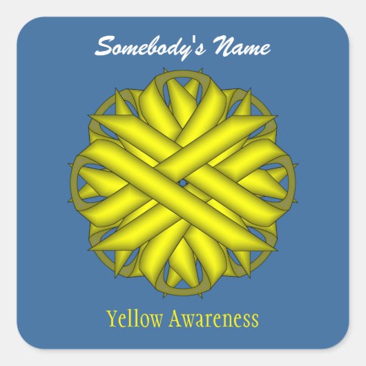 Kenneth Yoncichによる黄色い花柄 スクエアシール (正面)