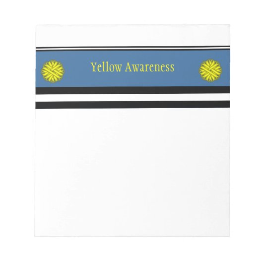 Kenneth Yoncichによる黄色い花柄 ノートパッド (正面)