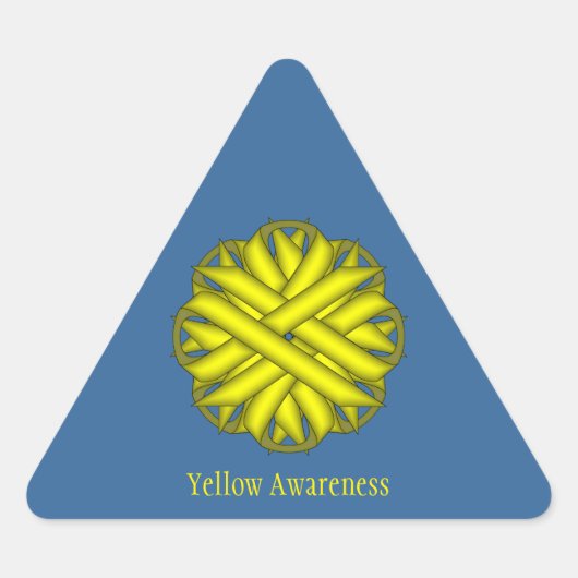 Kenneth Yoncichによる黄色い花柄 三角形シール (正面)