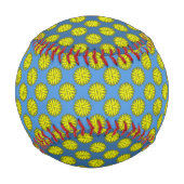 Kenneth Yoncichによる黄色い花柄 野球ボール (正面)