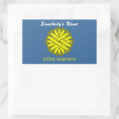 Kenneth Yoncichによる黄色い花柄 長方形シール (バッグ)