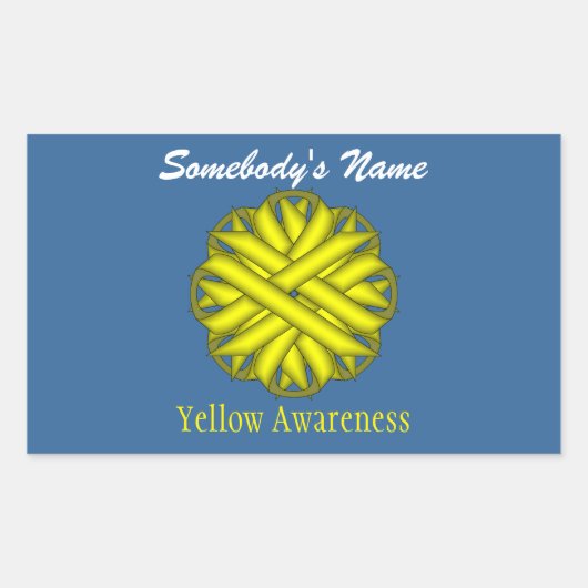 Kenneth Yoncichによる黄色い花柄 長方形シール (正面)