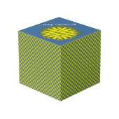 Kenneth Yoncichによる黄色い花模様 フォトキューブ (裏面アングル)