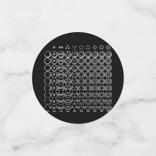 Kenneth Yoncichによる100%の数値チャートS-L コンフェッティ (スモール正面)