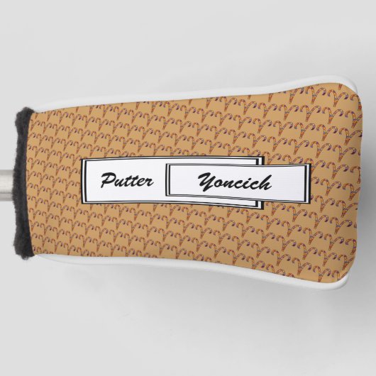 Kenneth YoncichによるAries〔占星術の〕十二宮図シンボル要素 ゴルフヘッドカバー (正面)