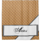 Kenneth YoncichによるAries〔占星術の〕十二宮図シンボル要素 シャワーカーテン (正面)