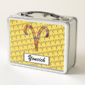 Kenneth YoncichによるAries〔占星術の〕十二宮図シンボル要素 メタルランチボックス (裏面)