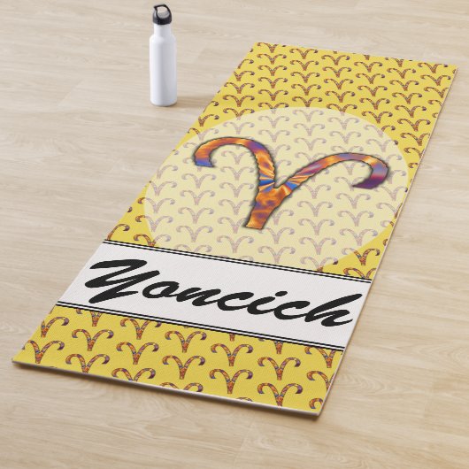 Kenneth YoncichによるAries〔占星術の〕十二宮図シンボル要素 ヨガマット (インサイチュ)