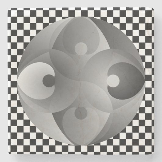 Kenneth YoncichによるB/Wバランス ストーンコースター (正面)