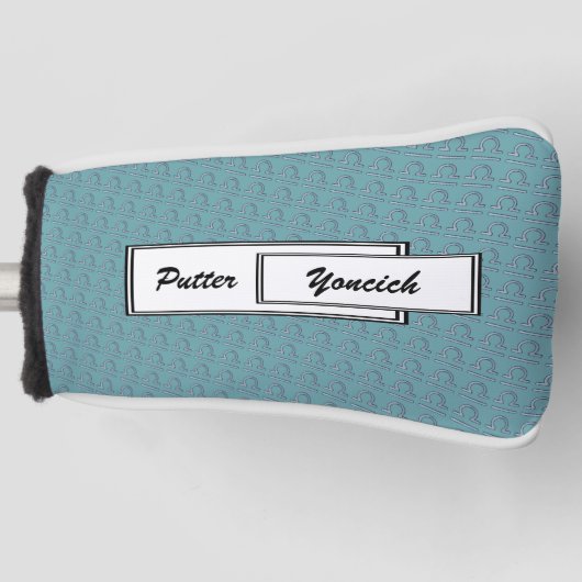 Kenneth YoncichによるLibra〔占星術の〕十二宮図シンボル要素 ゴルフヘッドカバー (正面)