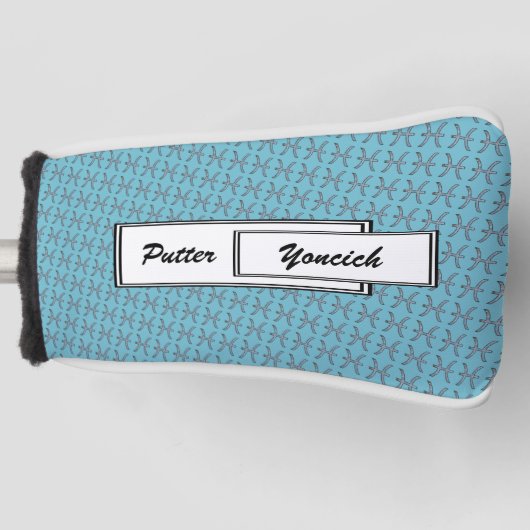 Kenneth YoncichによるPisces〔占星術の〕十二宮図シンボル要素 ゴルフヘッドカバー (正面)