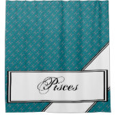 Kenneth YoncichによるPisces〔占星術の〕十二宮図シンボル要素 シャワーカーテン (正面)