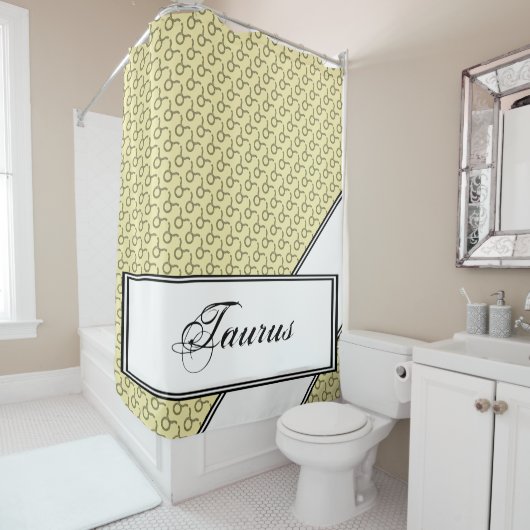 Kenneth YoncichによるTaurus〔占星術の〕十二宮図シンボル要素 シャワーカーテン (インサイチュ)