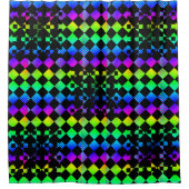 Kenneth Yoncich市松模様にによるツイスト シャワーカーテン (正面)