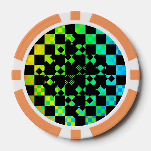 Kenneth Yoncich市松模様にによるツイスト ポーカーチップ (正面)