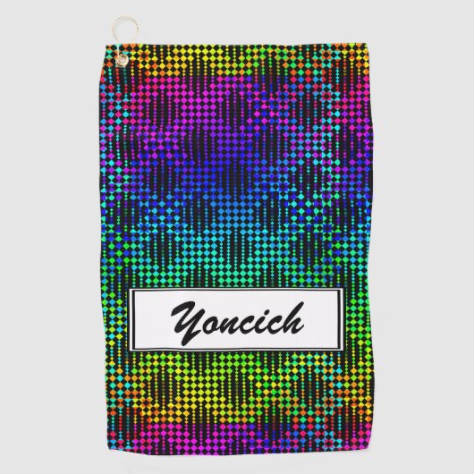 Kenneth Yoncich市松模様にによるラティスフェンス ゴルフタオル (正面)