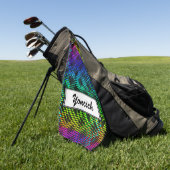 Kenneth Yoncich市松模様にによるラティスフェンス ゴルフタオル (グリーン)