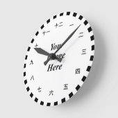 Kenneth Yoncich日本のによる数値時計/w Sマーク ラウンド壁時計 (傾斜)