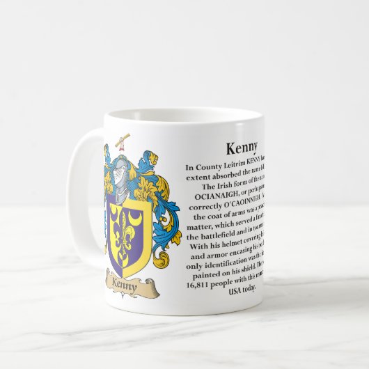 Kenny家族の紋章付き外衣 コーヒーマグカップ (正面左)