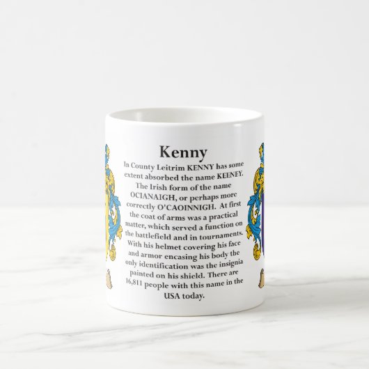 Kenny家族の紋章付き外衣 コーヒーマグカップ (中央)