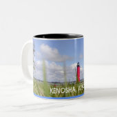 Kenoshaの湖畔のコーヒーカップ ツートーンマグカップ (正面左)