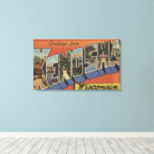 Kenosha, Wisconsin – 大文字場面 キャンバスプリント (インサイチュ (ウッドフロア))