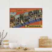 Kenosha, Wisconsin – 大文字場面 ポスター (キッチン)