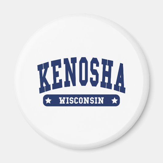 Kenosha Wisconsin CollegeスタイルTシャツ マグネット (正面)