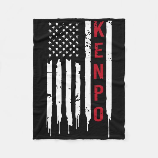 Kenpo Karate American Flag For Women Men  フリースブランケット (正面)