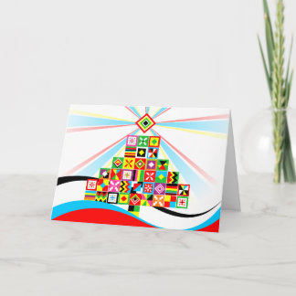 Kenteパターンアフリカの芸術の種族のクリスマスカード シーズンカード