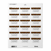 Kente カラフル Black Pinstripe K30 RSVPリターン ラベル (フルシート)