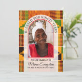 Kente 写真 90歳の誕生日おめでとう 招待状 (スタンド正面)