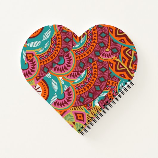 Kente African Pattern Notebook | Spiral Notebook ノートブック (裏面)